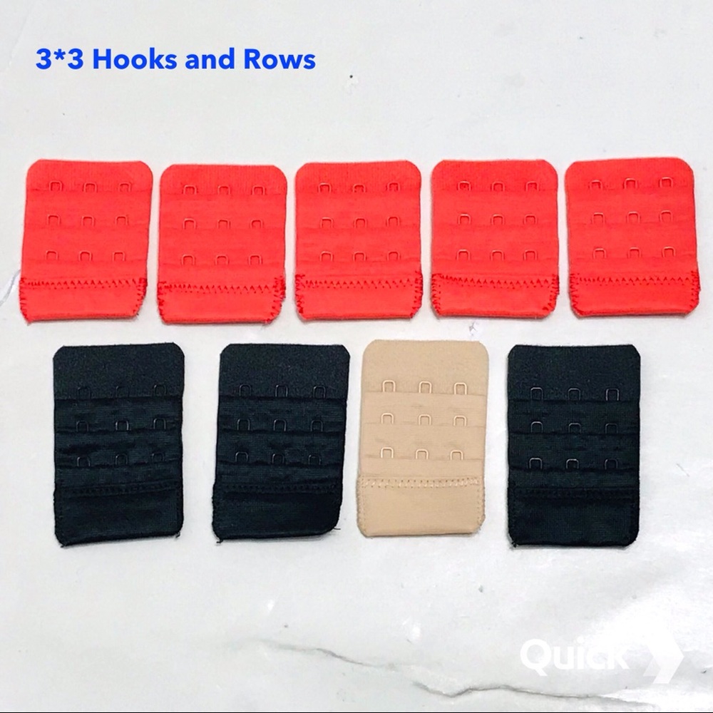New 9 pcs 3 x 3 Hooks Bra Extension Extender